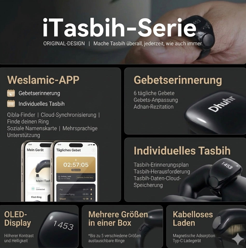 iTasbih Smart Ring – Digitaler Dhikr & Tasbih Zähler